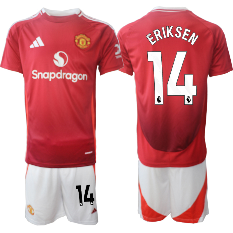 Men 2024-2025 Club Manchester United home Red 14 Soccer Jersey